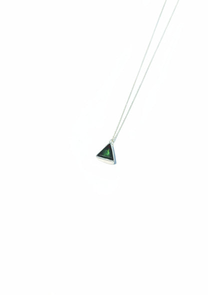 Triangle Cut Green Tourmaline Necklace