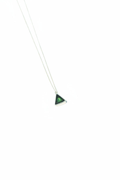 Triangle Cut Green Tourmaline Necklace