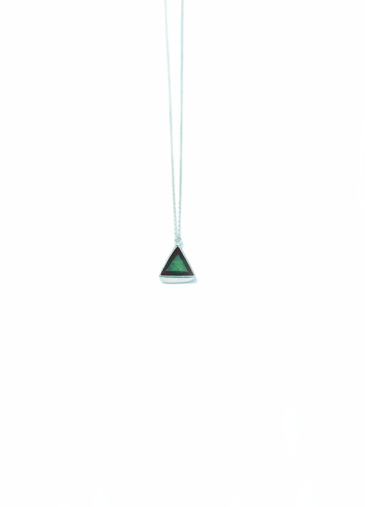 Triangle Cut Green Tourmaline Necklace