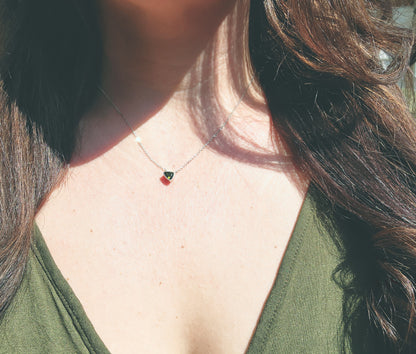 Fancy Cut Green Tourmaline Necklace