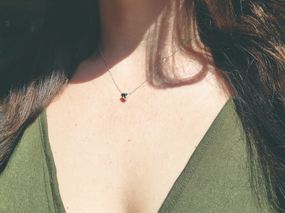 Fancy Cut Green Tourmaline Necklace