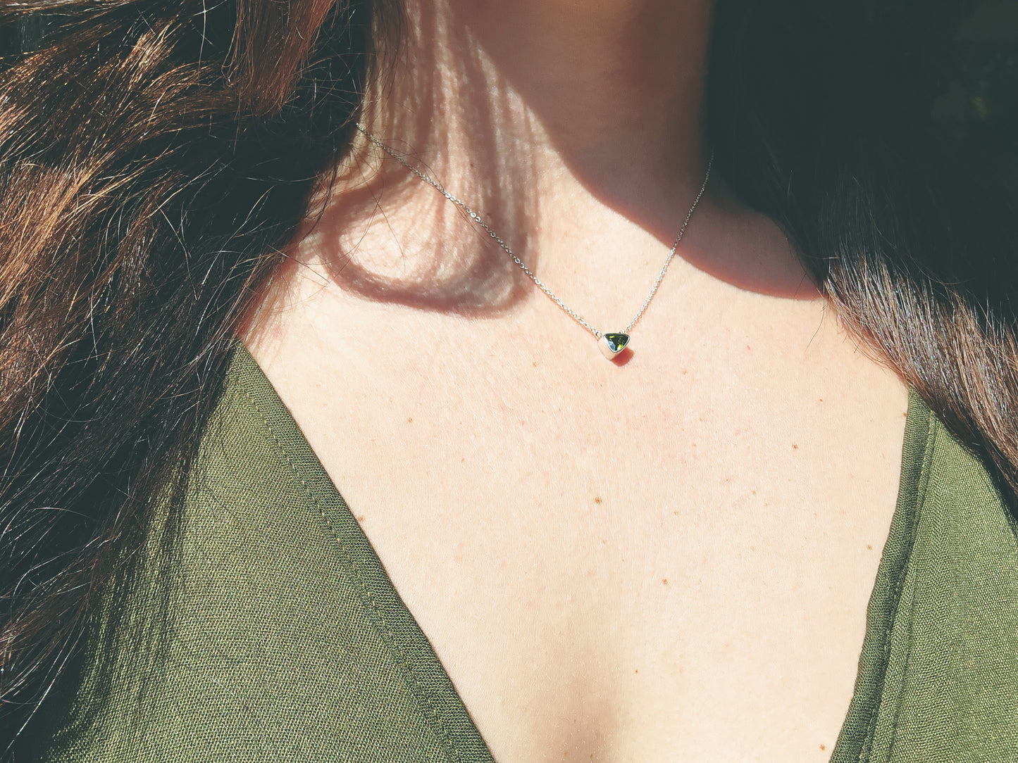 Fancy Cut Green Tourmaline Necklace