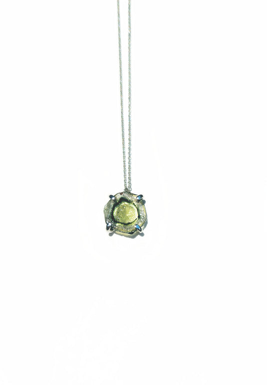 Freeform Green Tourmaline Slice Necklace