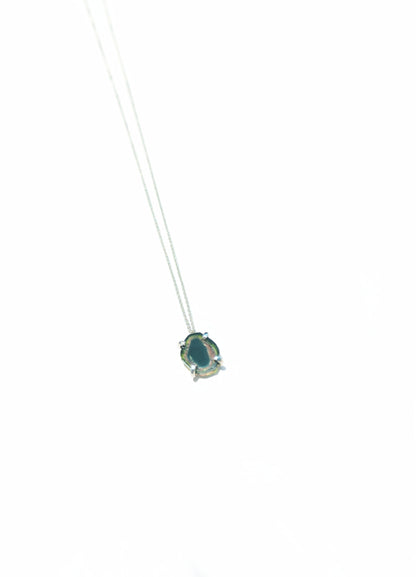 Freeform Watermelon Tourmaline Slice Necklace