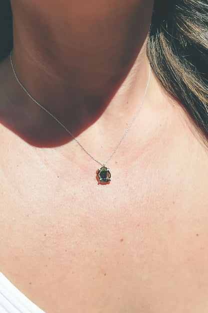 Freeform Watermelon Tourmaline Slice Necklace