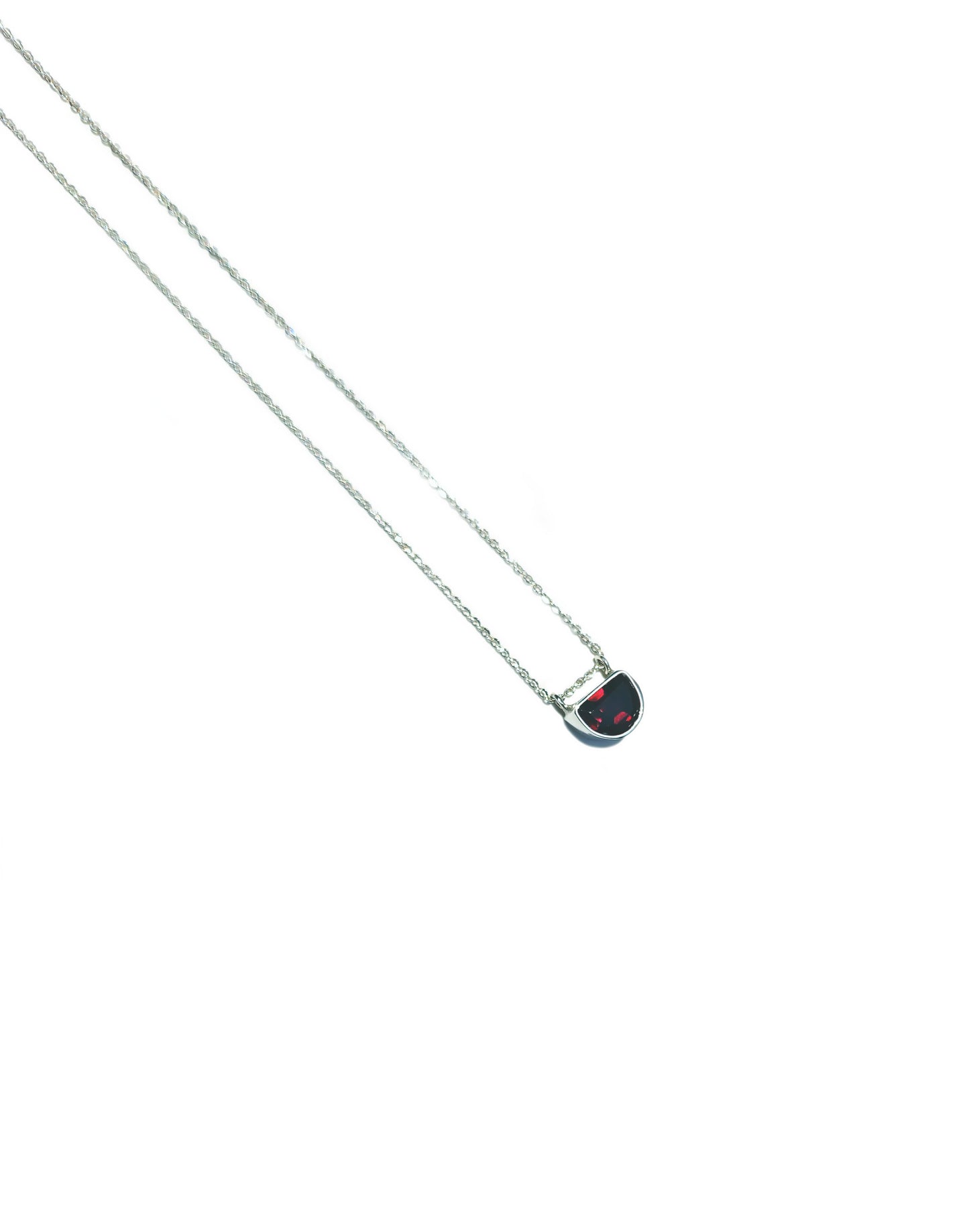 Half-Moon Garnet Necklace