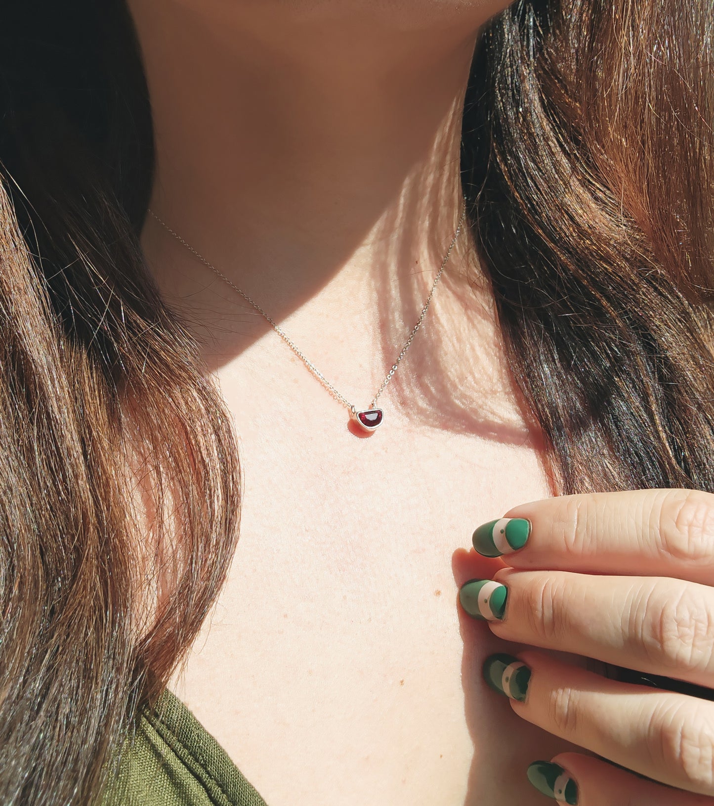 Half Moon Pink Tourmaline Necklace