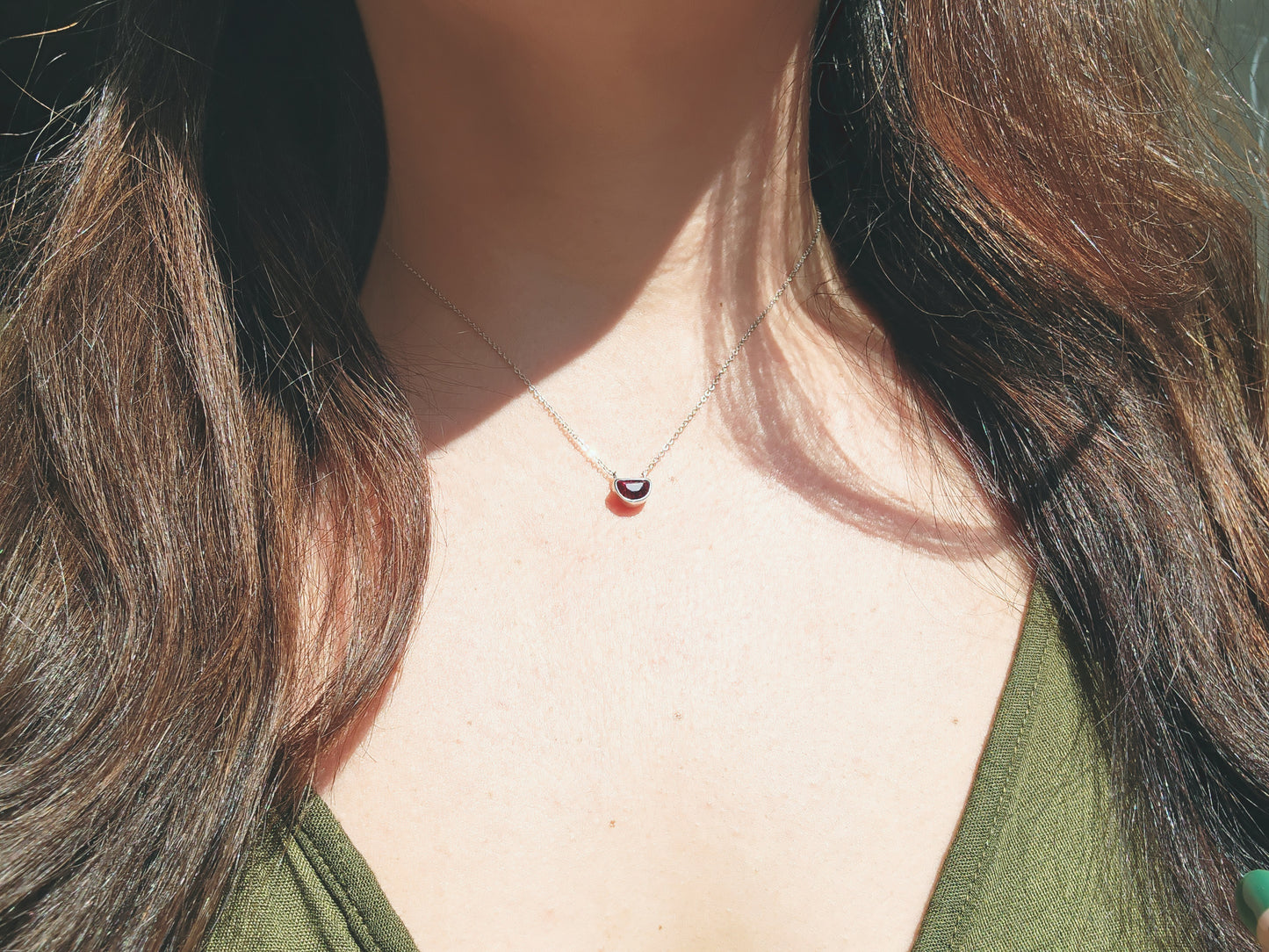 Half Moon Pink Tourmaline Necklace