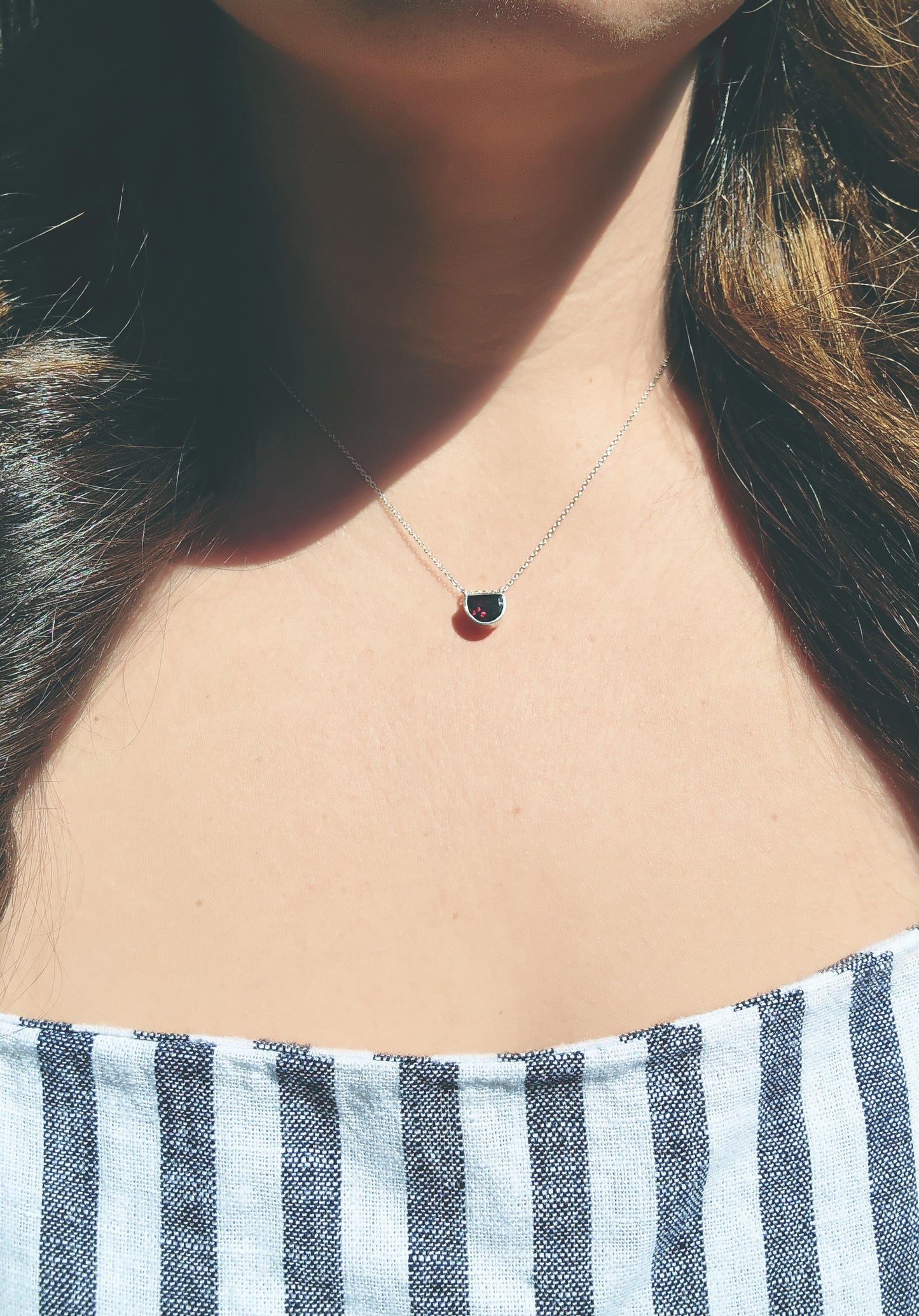 Half-Moon Garnet Necklace