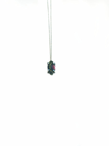 Watermelon Slice Tourmaline Necklace