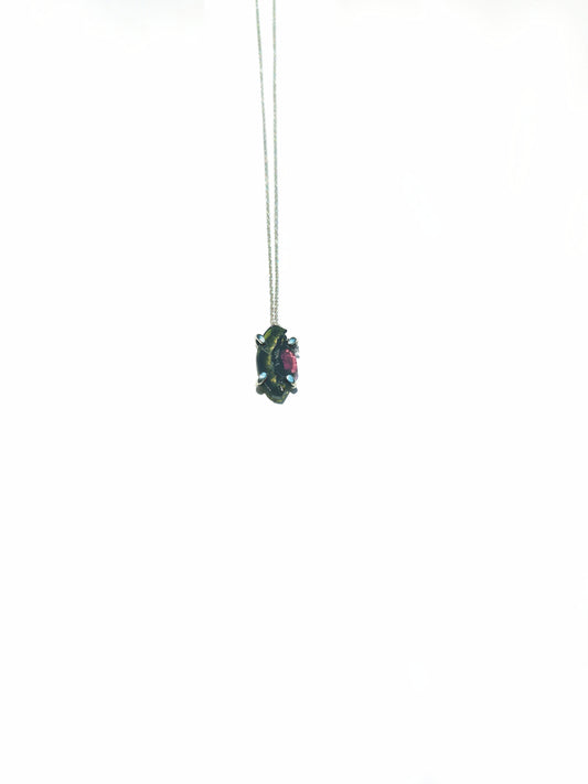 Watermelon Slice Tourmaline Necklace