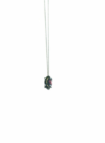 Watermelon Slice Tourmaline Necklace