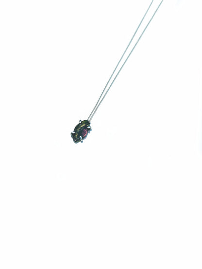 Watermelon Slice Tourmaline Necklace