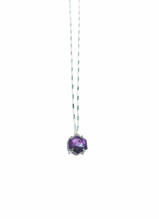 Hexagon Rose Cut Star Ruby Necklace