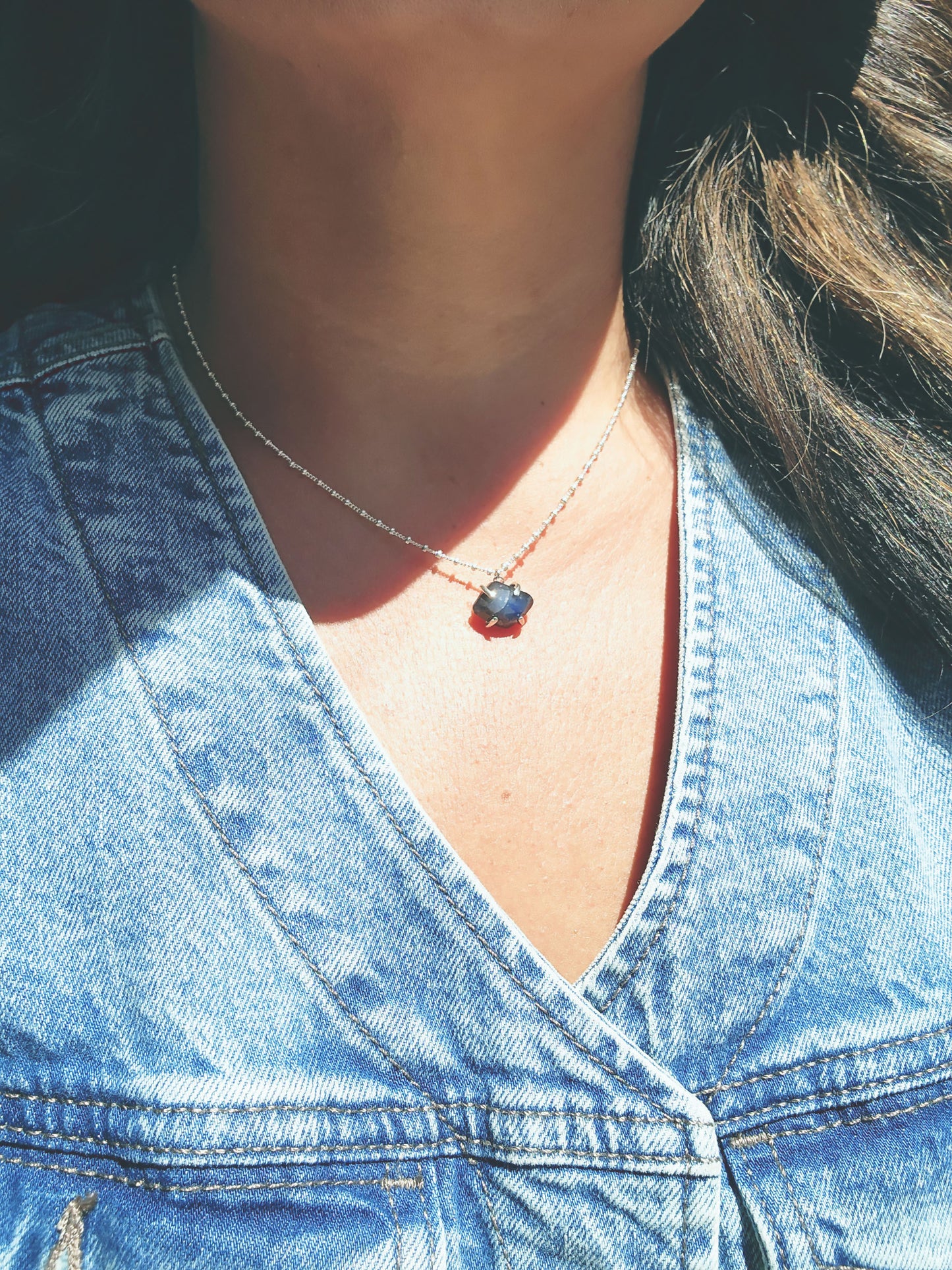 Kite Shaped Star Sapphire Necklace