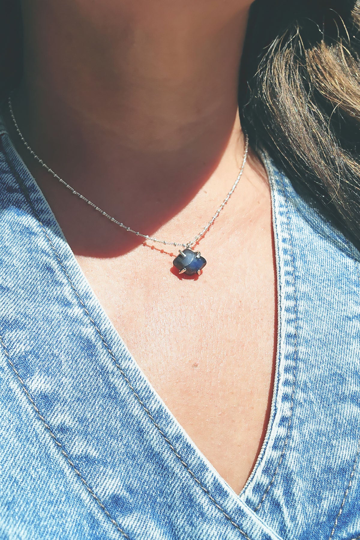 Kite Shaped Star Sapphire Necklace
