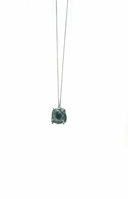 Large Watermelon Slice Tourmaline Necklace