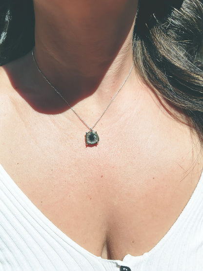 Large Watermelon Slice Tourmaline Necklace