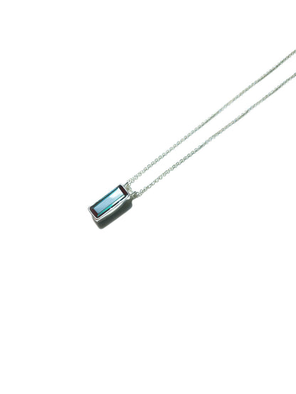 Rectangular Indicolite Tourmaline Necklace