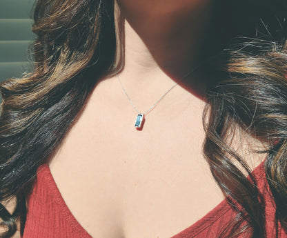 Rectangular Indicolite Tourmaline Necklace