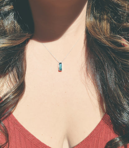 Rectangular Indicolite Tourmaline Necklace