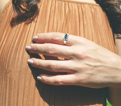 Marquise Cut Sapphire Signet Ring