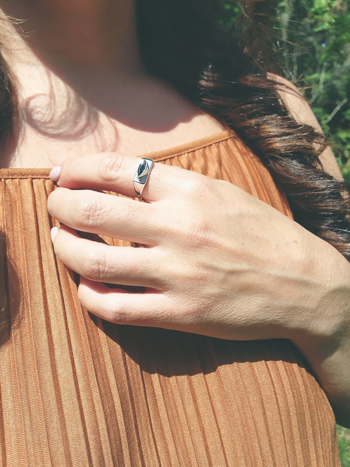 Marquise Cut Sapphire Signet Ring