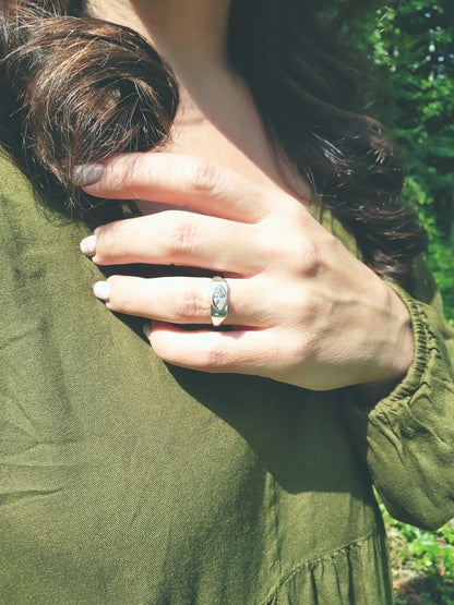 Marquise Cut Zircon Signet Ring