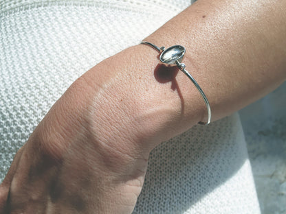 Rutilated Quartz & Champagne Diamond Cuff Bracelet