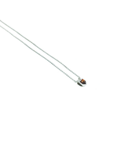 Shield Shape Brownish-Orange Citrine Necklace in Sterling Silver