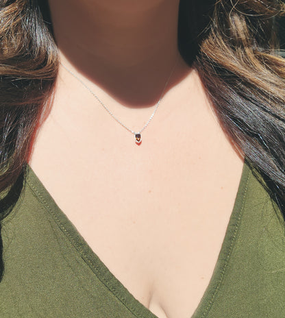 Shield Shape Yellow-Orange Citrine Necklace