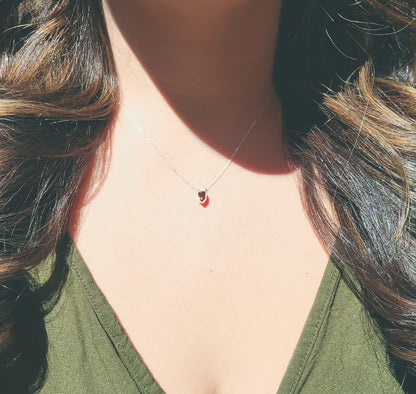 Shield Shape Brownish-Orange Citrine Necklace in Sterling Silver