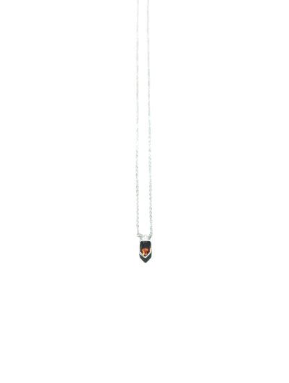 Shield Shape Brownish-Orange Citrine Necklace in Sterling Silver