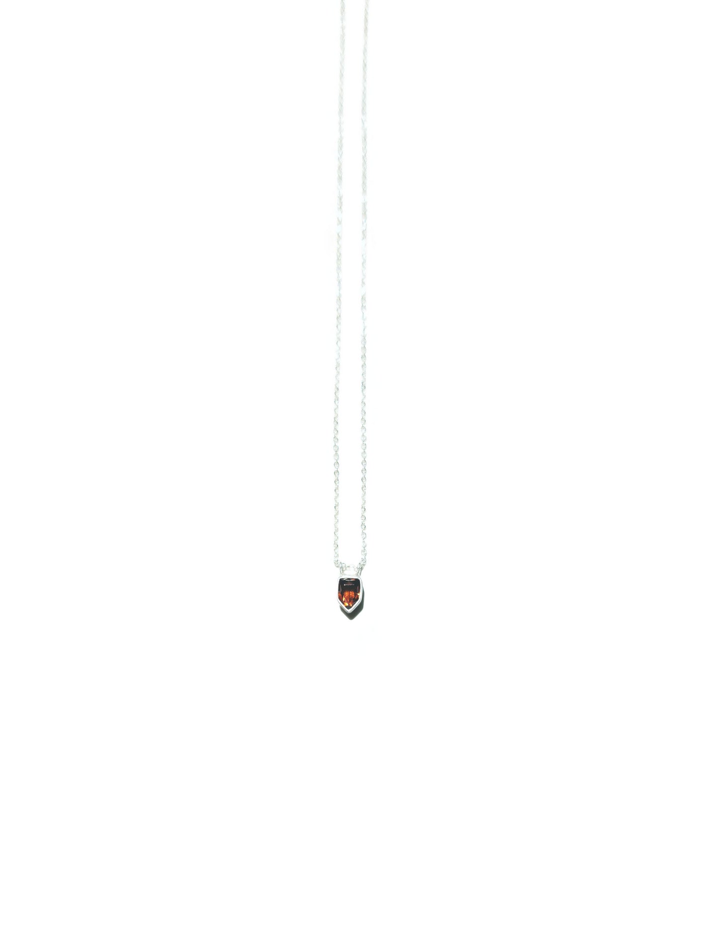Shield Shape Brownish-Orange Citrine Necklace in Sterling Silver