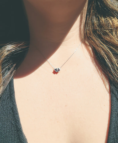 Small Asymmetrical Triangle Ruby Necklace