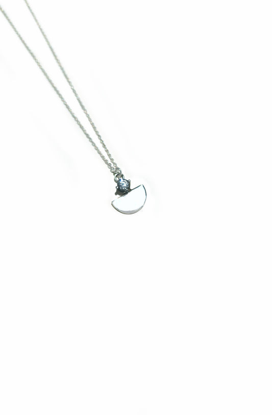 Sterling Silver Diamond Fan Necklace