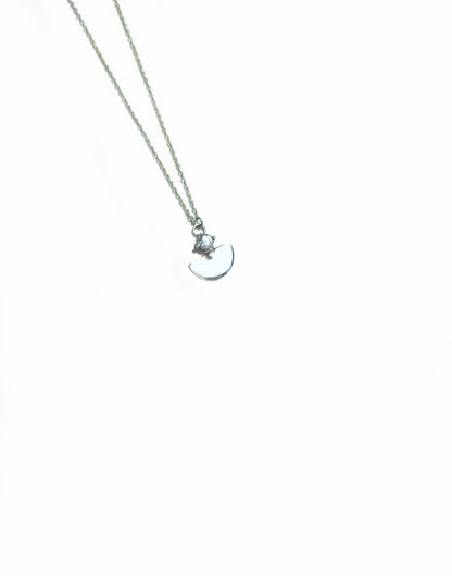 Sterling Silver Diamond Fan Necklace