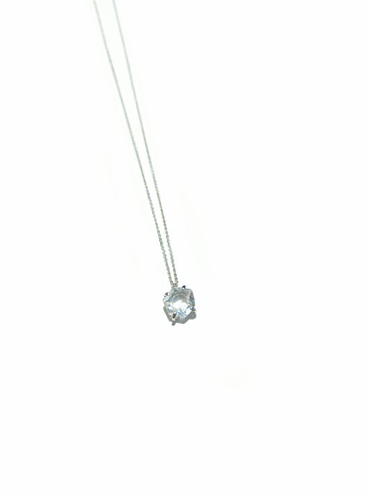 Hexagonal Cut Faceted Quartz Necklace
