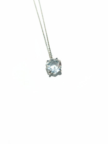 Hexagonal Cut Faceted Quartz Necklace