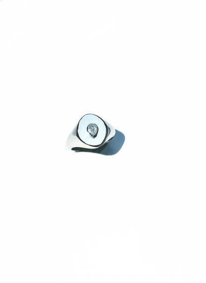 Pear Cut Diamond Signet Ring