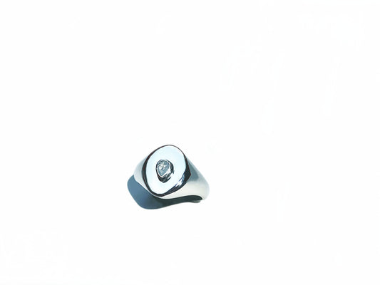 Pear Cut Diamond Signet Ring