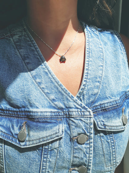 Triangle Rose Cut Sapphire Necklace