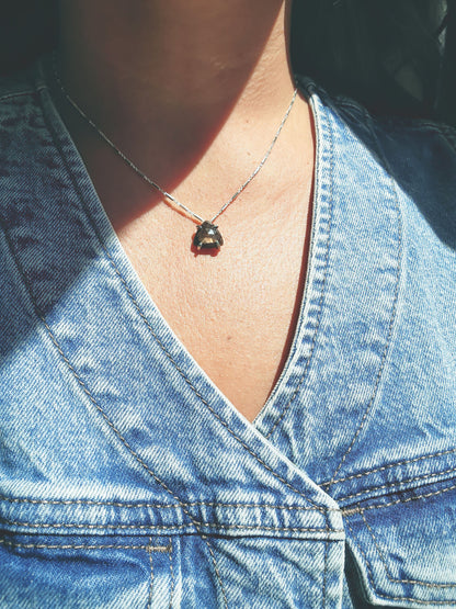 Triangle Rose Cut Sapphire Necklace