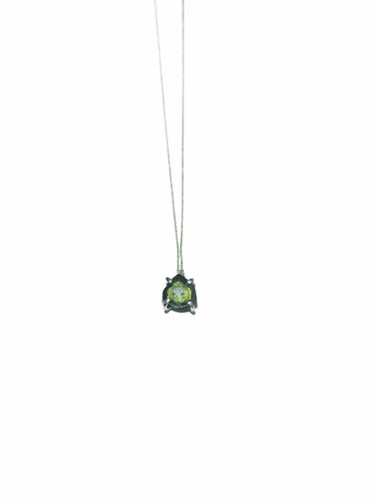 Triangular Green Tourmaline Slice Necklace