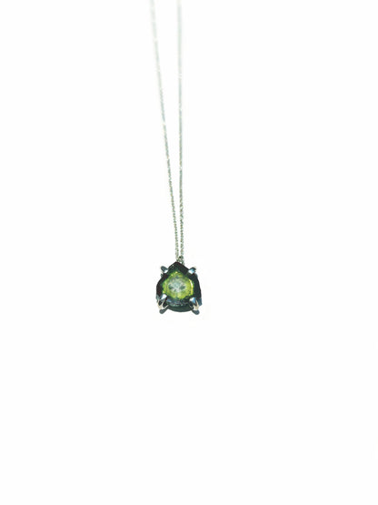 Triangular Green Tourmaline Slice Necklace