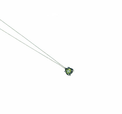 Triangular Green Tourmaline Slice Necklace