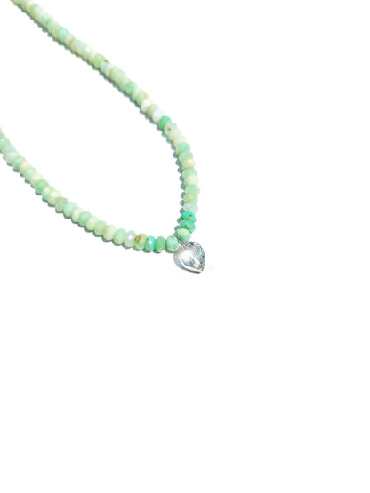 Pear Cut Quartz and Peruvian Opal Beaded Necklace