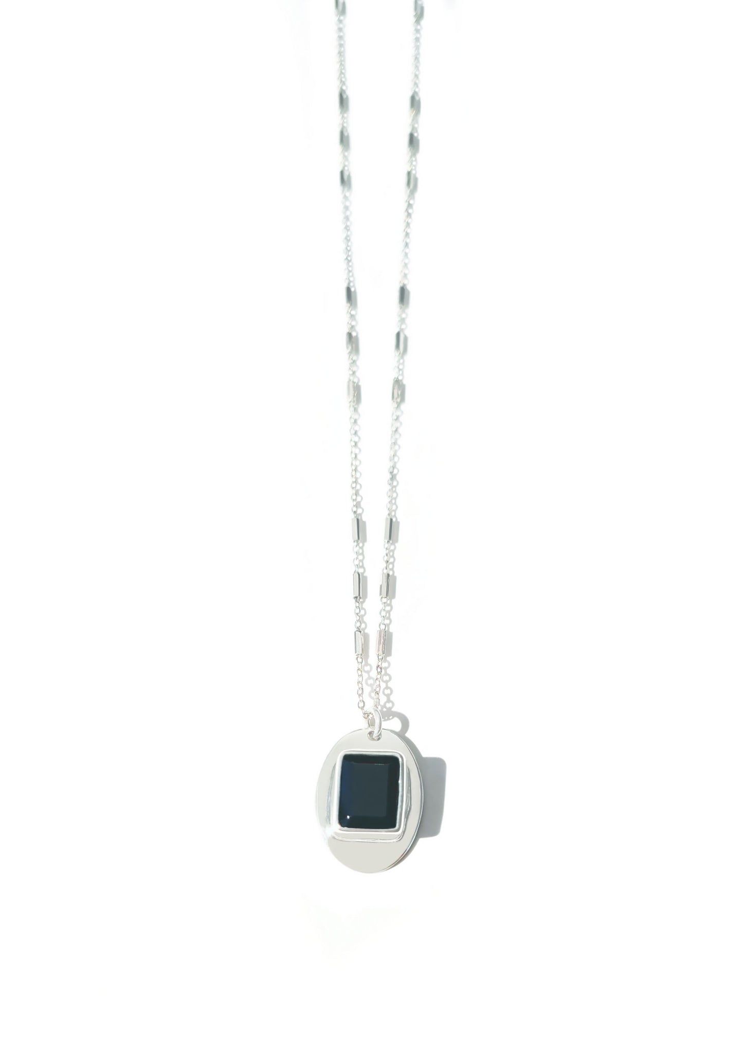 Emerald Cut Black Tourmaline Pendant Necklace