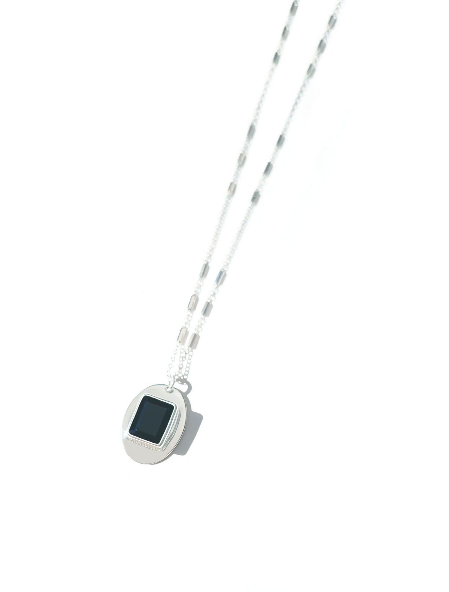 Emerald Cut Black Tourmaline Pendant Necklace