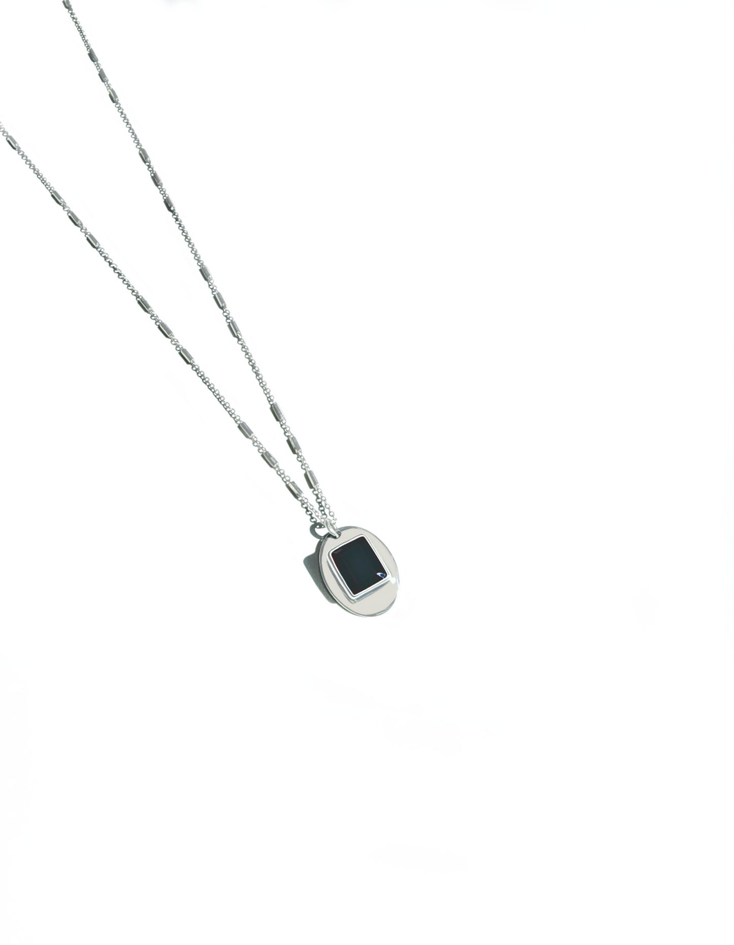 Emerald Cut Black Tourmaline Pendant Necklace